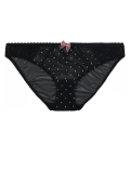 Embroidered Polka Dot Mesh Bikini Briefs
