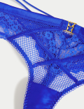 Clara Satin Fishnet Thong