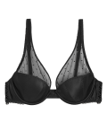 Spot Embroidery Underwired Plunge Bra