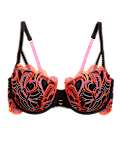 Embroidered Underwired Push-Up Balcony Bra A-DD
