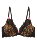 Animal Print Underwired Plunge Bra A-E