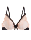 Larissa Double Lace Wired Padded Plunge Bra A-E