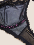 Emilia Satin Floral Wired Plunge Bra A-E