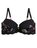 Emilia Satin Floral Wired Balcony Bra A-E