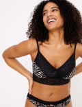 Zebra Print Lace Trim Bralette