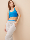 Cleo Rib & Lace Non Wired Crop Top