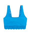 Cleo Rib & Lace Non Wired Crop Top