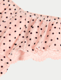 Alma Lace & Flock Print Cami Set