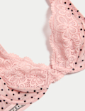Alma Flock & Lace Wired Plunge Bra (A-E)