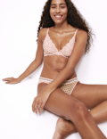 Alma Flock & Lace Bikini Knickers