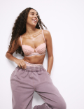 Alma Flock & Lace Wired Balcony Bra (A-E)