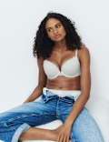Juni Cotton Rib Wired Push-Up Plunge Bra (A-E)