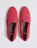 Canvas Slip-on Pump Shoes
