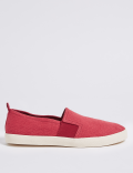 Canvas Slip-on Pump Shoes