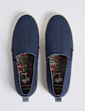 Canvas Slip-on Pump Shoes