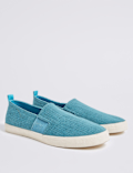 Canvas Slip-on Pump Shoes