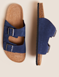 Suede Slip-On Sandals