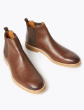 Leather Crepe Sole Chelsea Boots