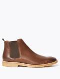 Leather Crepe Sole Chelsea Boots