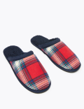Checked Mule Slippers