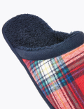 Checked Mule Slippers