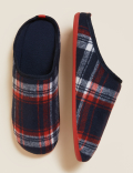 Checked Mule Slippers with Freshfeet&trade;