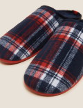 Checked Mule Slippers with Freshfeet&trade;