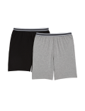 2pk Pure Cotton Pyjama Shorts