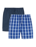 2pk Pure Cotton Printed Pyjama Shorts