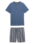 Pure Cotton Woven Checked Pyjama Set