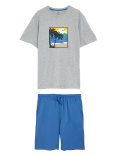 Pure Cotton Palm Tree Pyjama Set