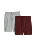 2pk Pure Cotton Pyjama Shorts