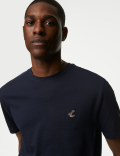 Set of 2 Pure Cotton Crew Neck T-Shirt with Printed Drawstring Shorts