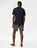 Set of 2 Pure Cotton Crew Neck T-Shirt with Printed Drawstring Shorts