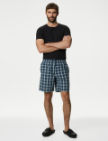 2pk Pure Cotton Checked Pyjama Shorts