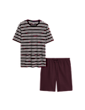 Pure Cotton Waffle Striped Pyjama Set