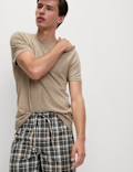 Pure Cotton Neutral Checked Pyjama Set