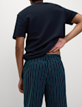 Pure Cotton Waffle Striped Pyjama Set