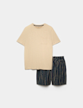 Pure Cotton Woven Striped Pyjama Set