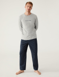 Pure Cotton Always Tired Slogan Pyjama Set
