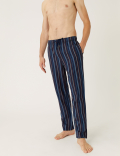 Cotton Blend Striped Pyjama Bottoms