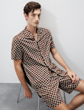 Cotton Rich Geometric Print Pyjama Top