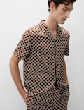 Cotton Rich Geometric Print Pyjama Top