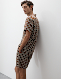 Cotton Rich Geometric Print Pyjama Top