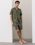 Cotton Rich Printed Pyjama Shorts