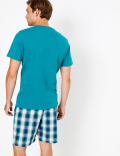 Cotton Checked Pyjama Shorts Set