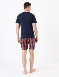 Pure Cotton Checked Pyjama Shorts Set