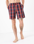 Pure Cotton Checked Pyjama Shorts Set