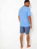 Pure Cotton Striped Pyjama Shorts Set