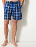Pure Cotton Checked Pyjama Shorts Set